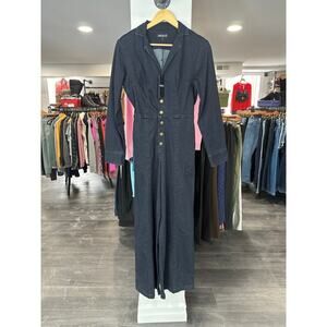 NWT Mixed Denim Wide Leg Jumpsuit Size S